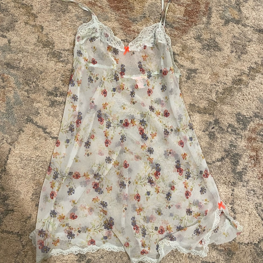 Victoria secret sheer floral slip dress